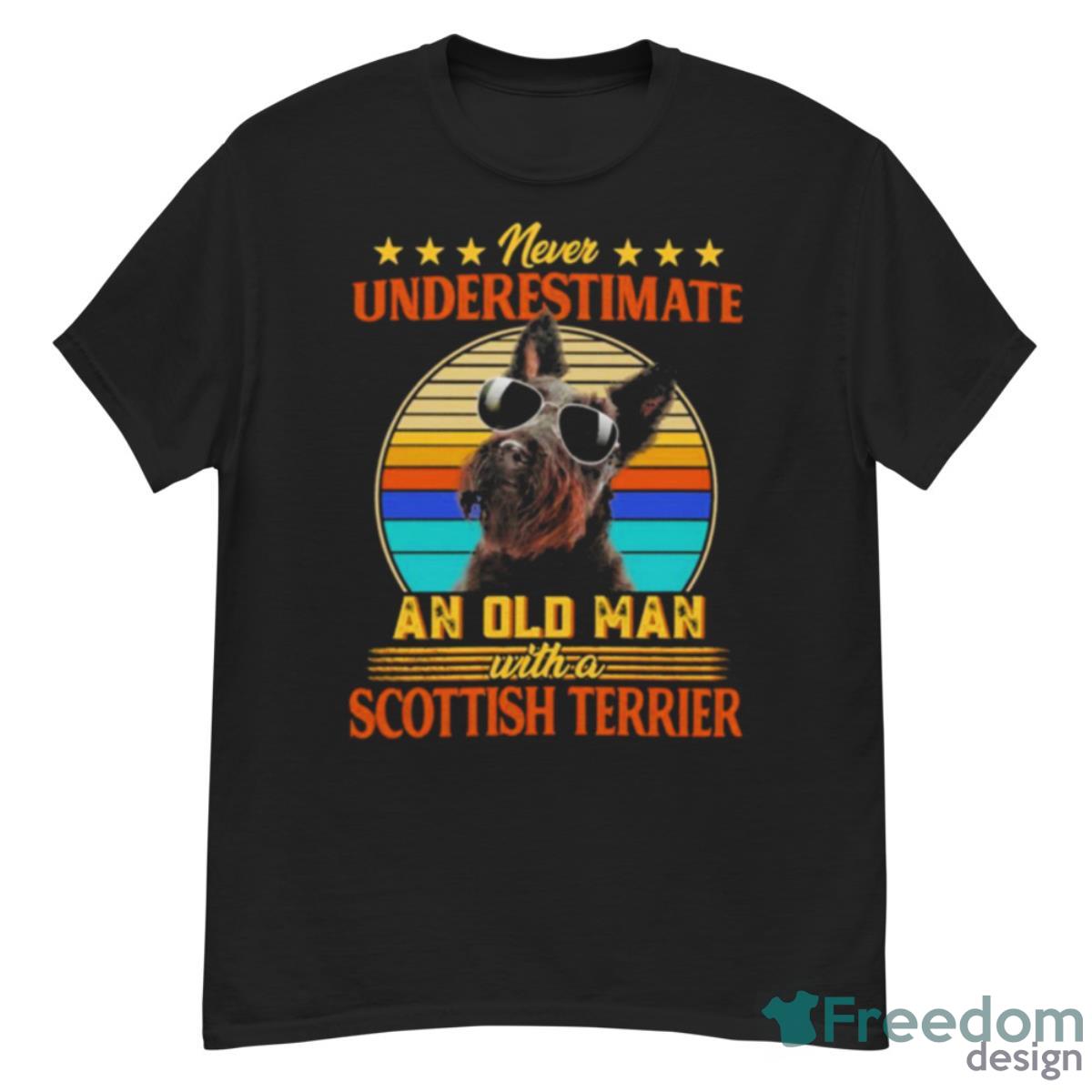 Never Underestimate An Old Man With A Scottish Terrier Shirt - G500 Men’s Classic T-Shirt