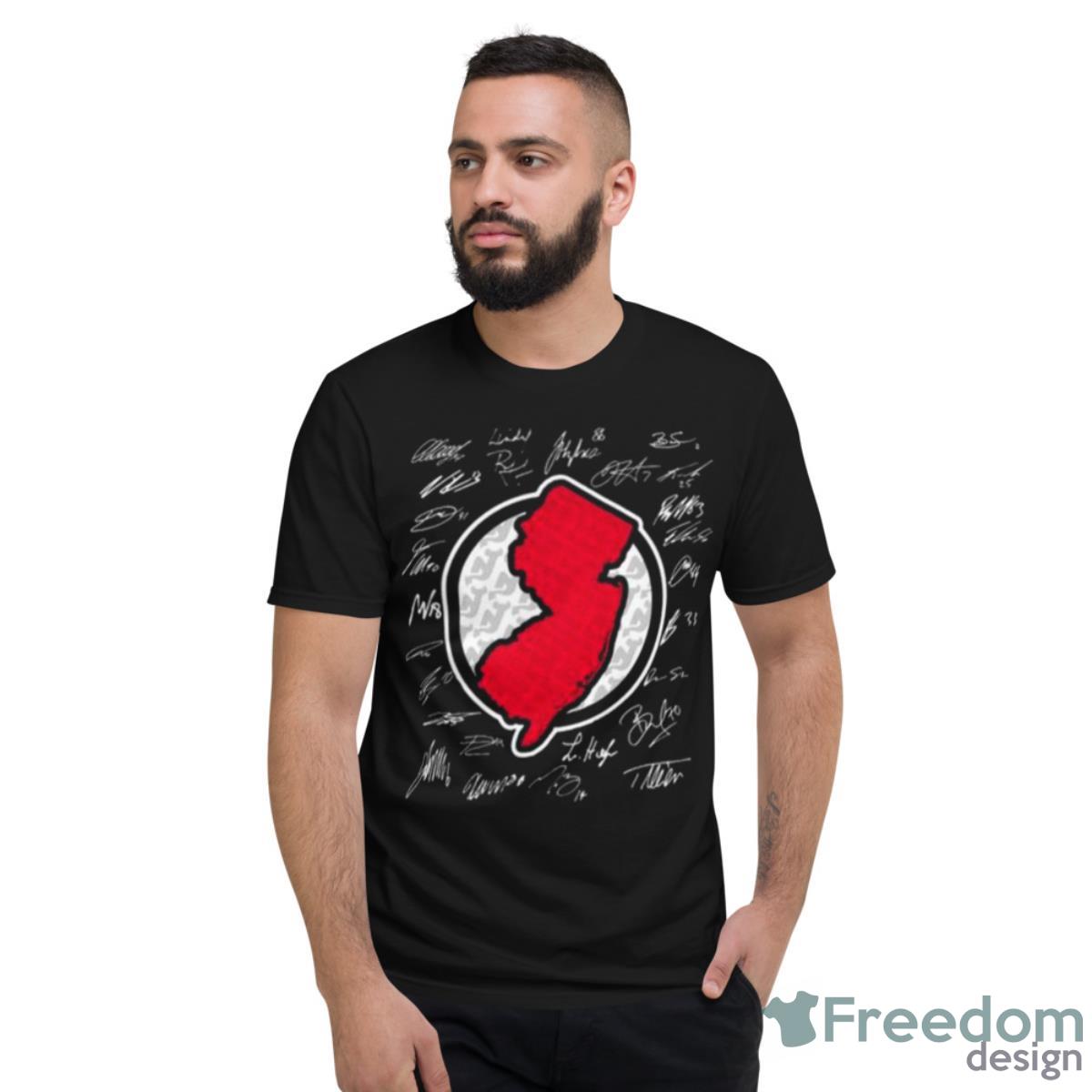 New Jersey Devils Map Sign Signatures Shirt - Short Sleeve T-Shirt