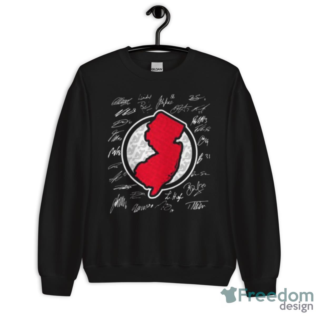 New Jersey Devils Map Sign Signatures Shirt image New Jersey Devils Map Sign Signatures Shirt - Unisex Crewneck Sweatshirt