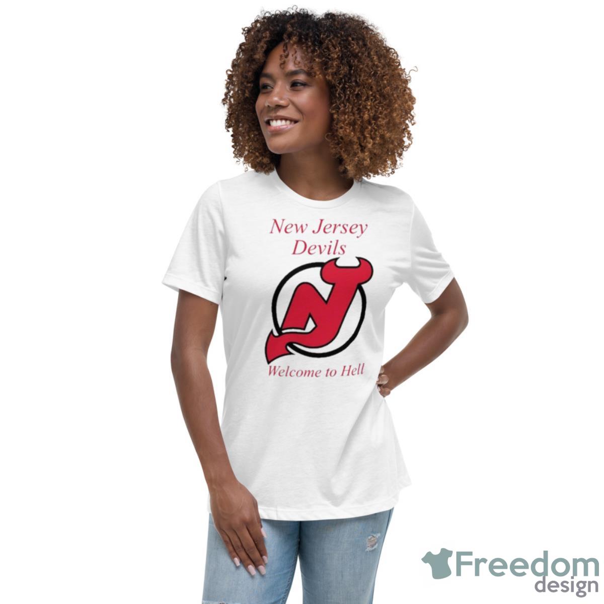 New Jersey Devils Welcome To Hell 2023 Shirt - Womens Relaxed Short Sleeve Jersey Tee New Jersey Devils Welcome To Hell 2023 Shirt - Womens Relaxed Short Sleeve Jersey Tee