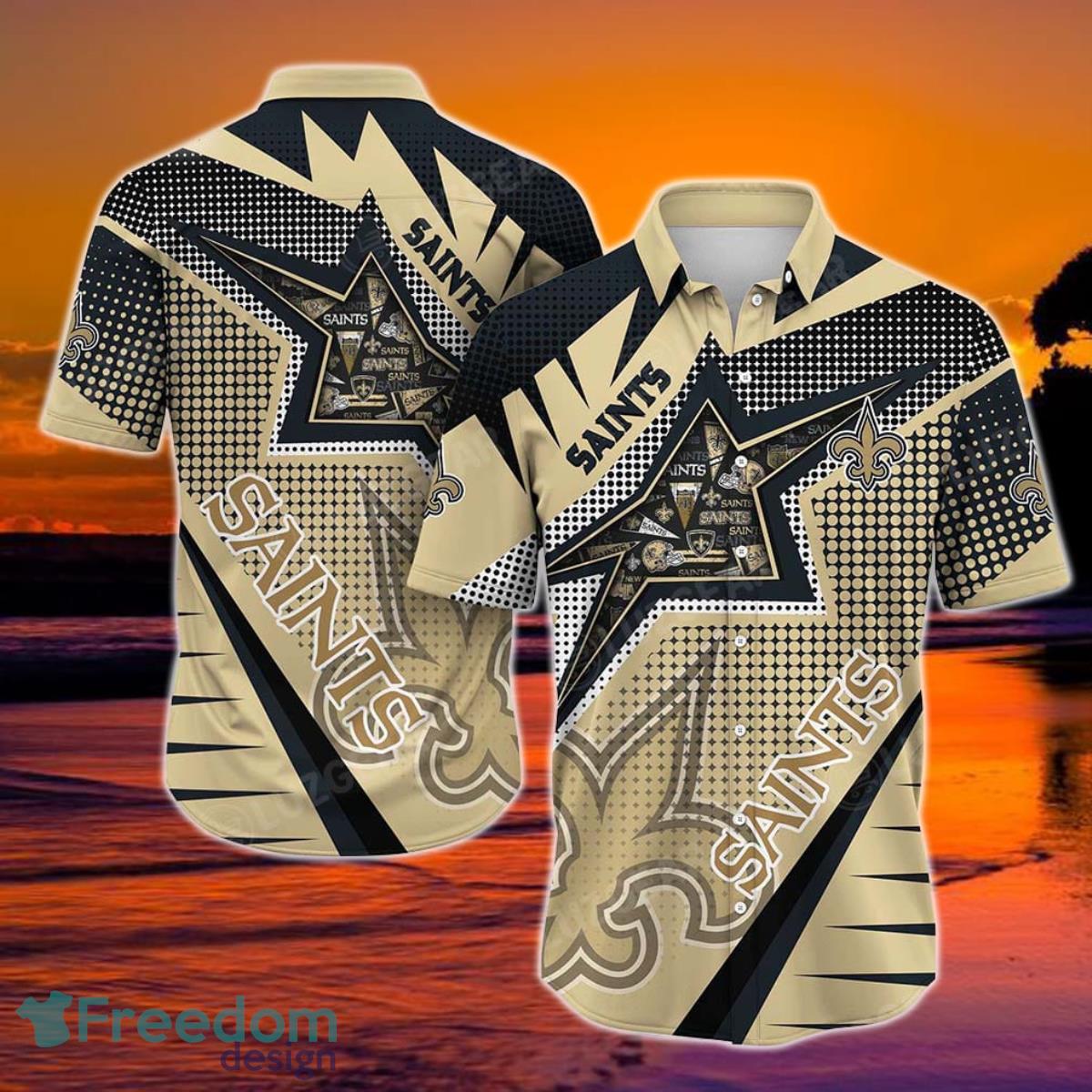 New Orleans Saints NFL Football Beach Shirt For This Summer Graphic Print Hawaiian Shirt Big Fans Product Photo 1