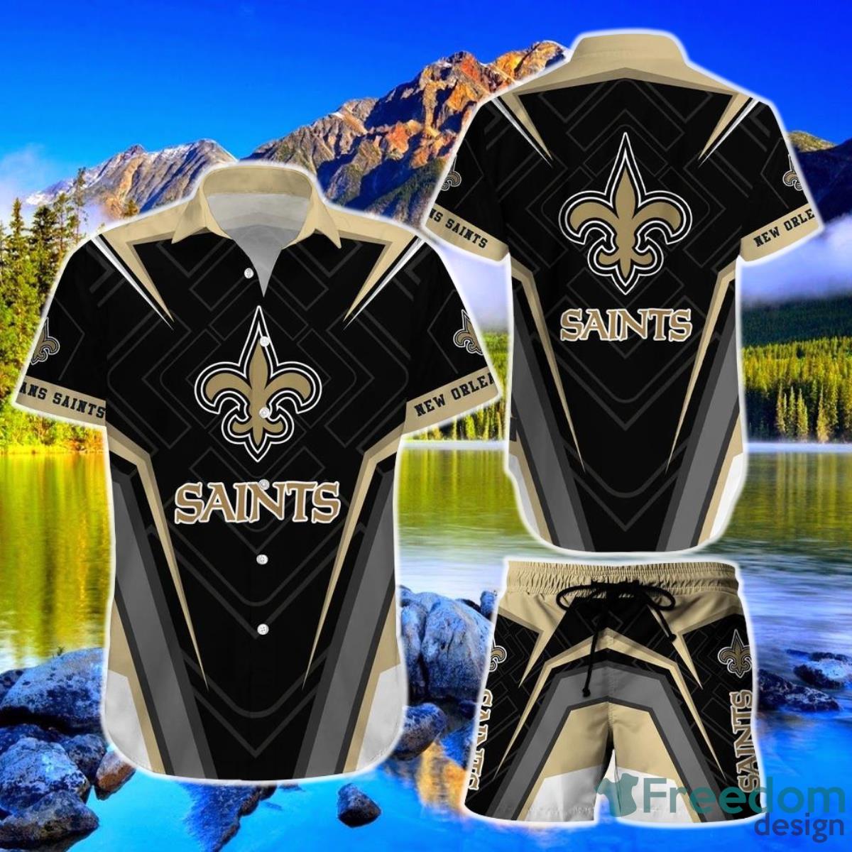 New Orleans Saints NFL Hawaiian Shirt And Short New Summer Button Down Shirt Best Gift For Fans Product Photo 1