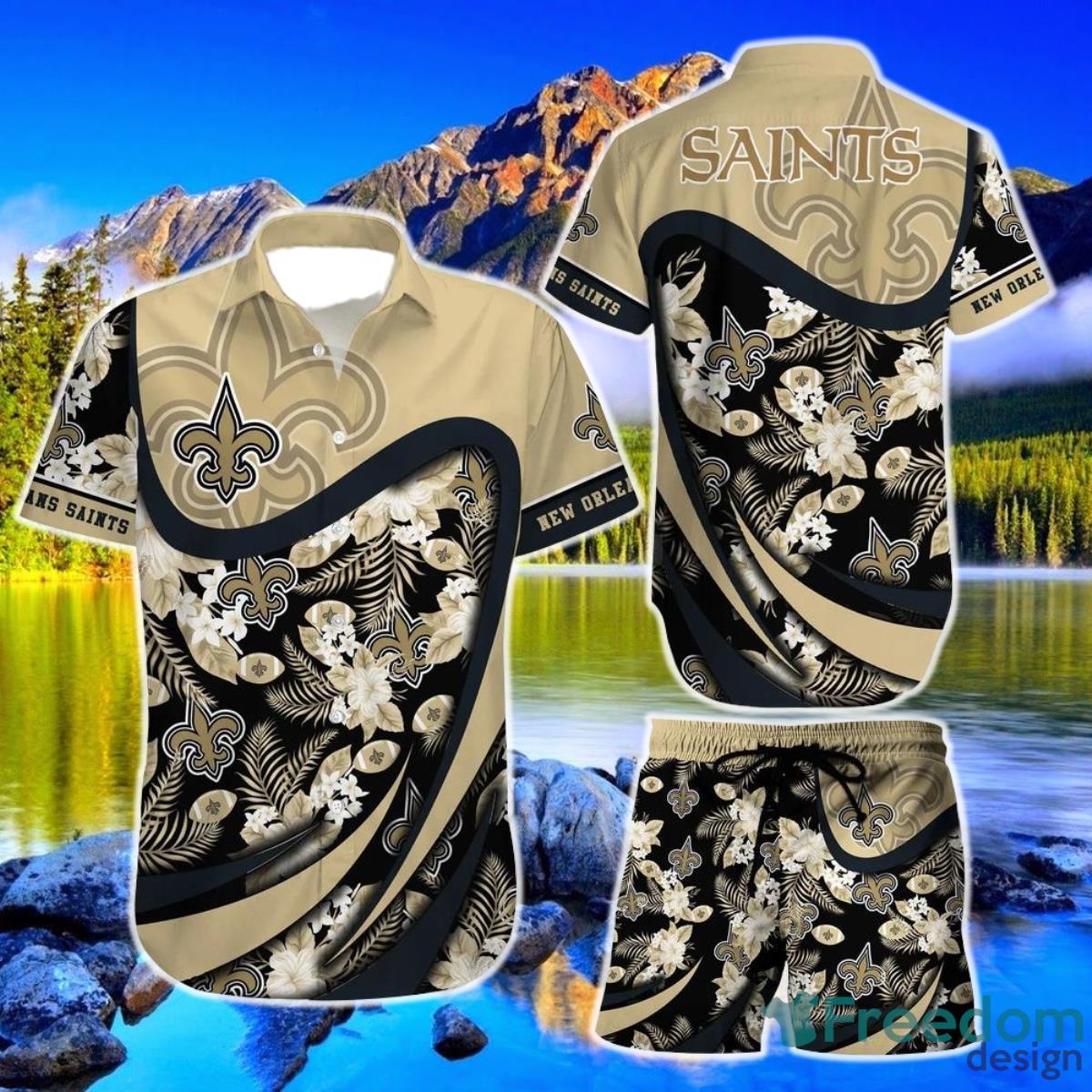 New Orleans Saints NFL Hawaiian Shirt And Short Tropical Pattern Beach Shirt New Gift For Sports Fans Product Photo 1