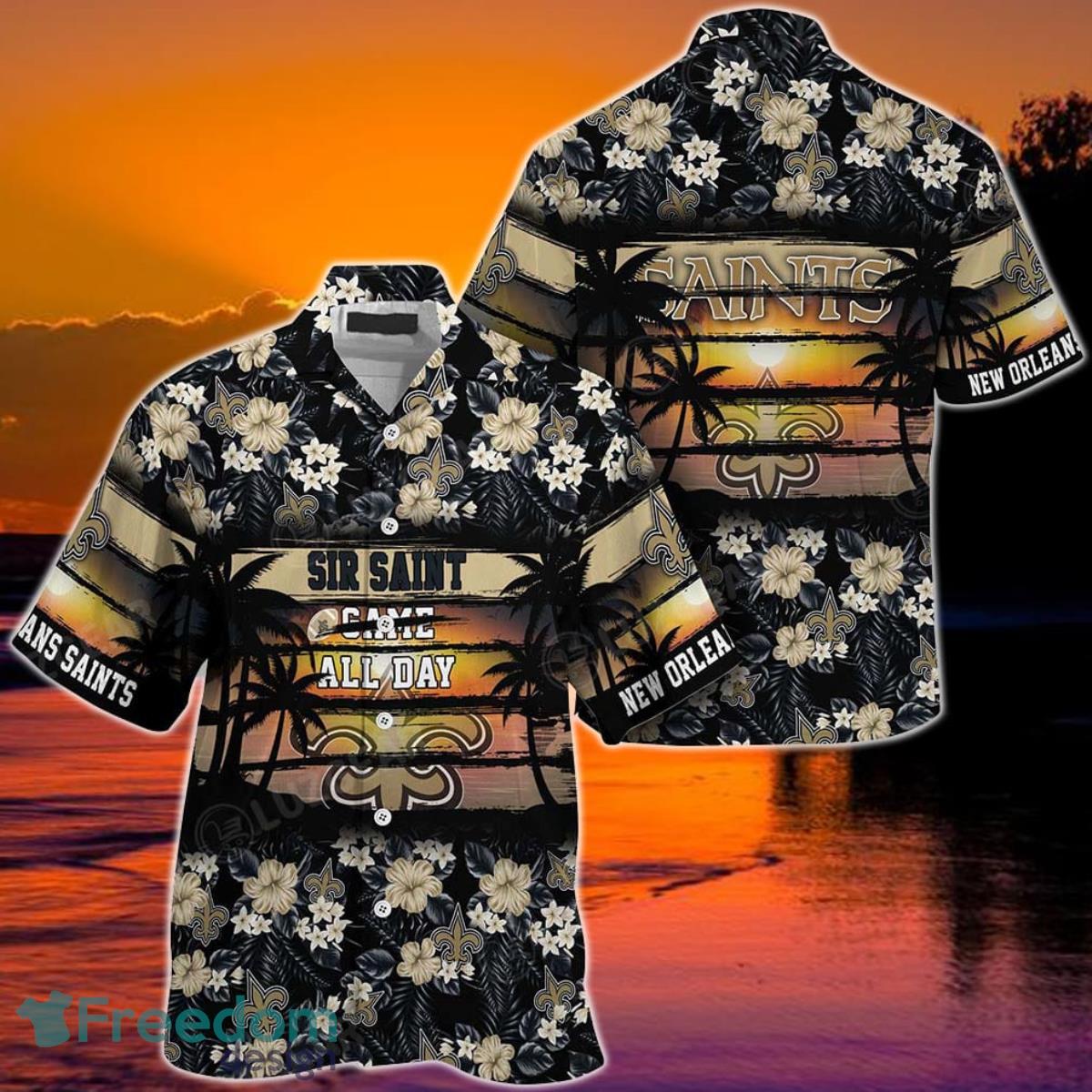 New Orleans Saints NFL Summer Hawaiian Shirt Floral Pattern Graphic For Sports Enthusiast Product Photo 1