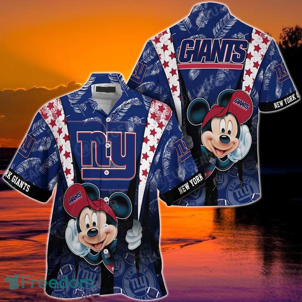 New York Giants NFL Graphic Mickey Hawaiian Shirt, 3D Printed Tropical Pattern Best Gift For Fans Product Photo 1