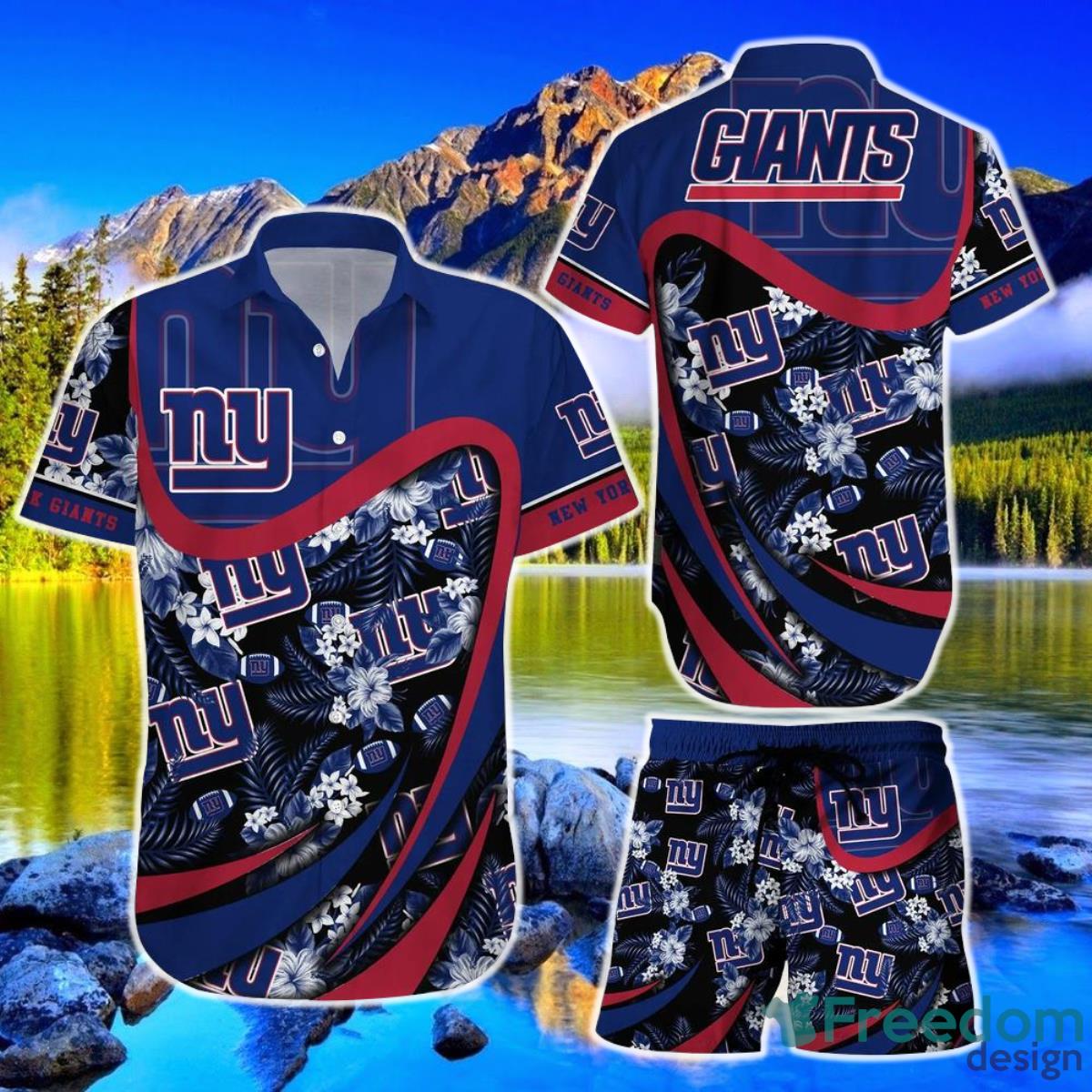 New York Giants NFL Hawaiian Shirt And Short Tropical Pattern Beach Shirt New Gift For Sports Fans Product Photo 1