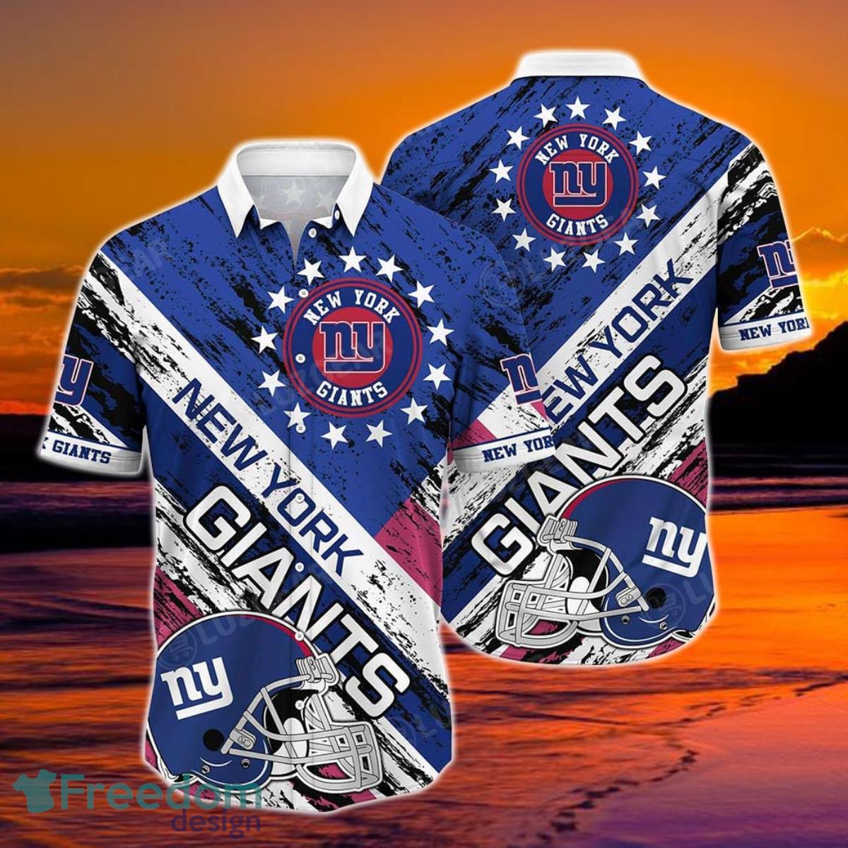 New York Giants NFL Hawaiian Shirt Graphic American Flag 3D Printed Short Shirt Best Gift For Fans Product Photo 1