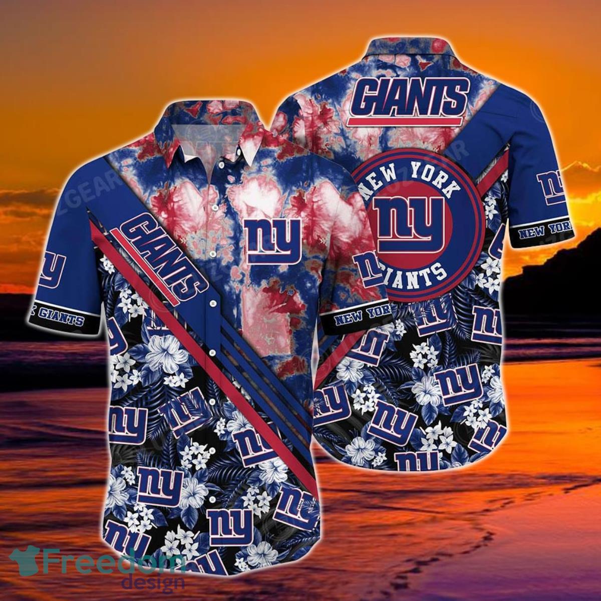 New York Giants NFL Hawaiian Shirt Graphic Tropical Pattern New Trend Summer For NFL Football Fans Product Photo 1