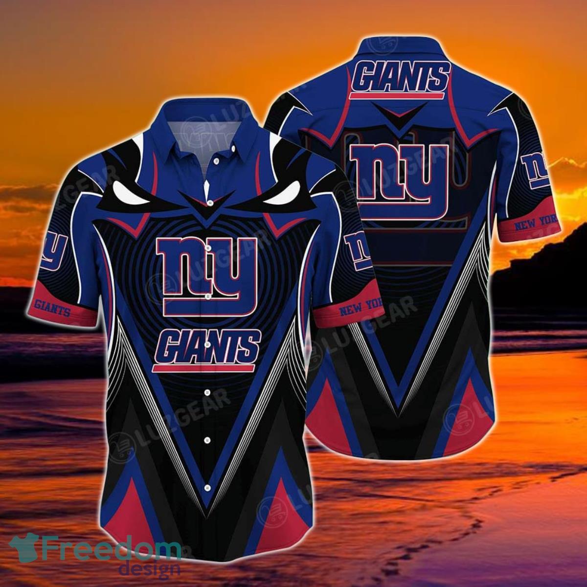 Nfl New York Giants Summer Button Up Summer Hawaiian Shirt And