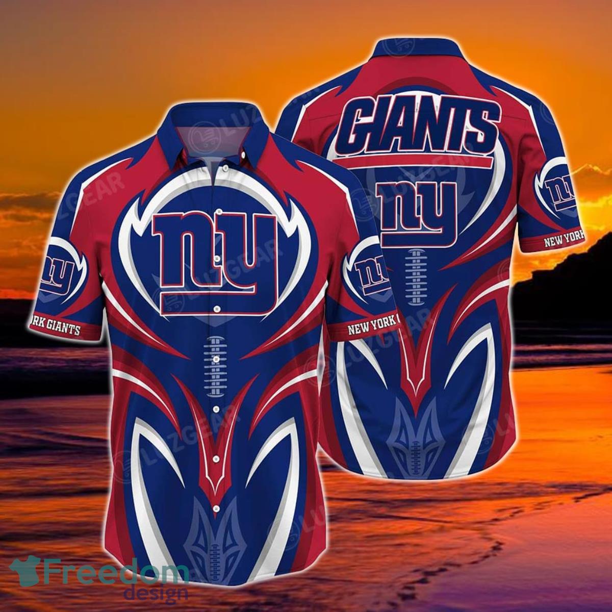 New York Giants NFL Hawaiian shirt Custom Name Summer Gift - Freedomdesign