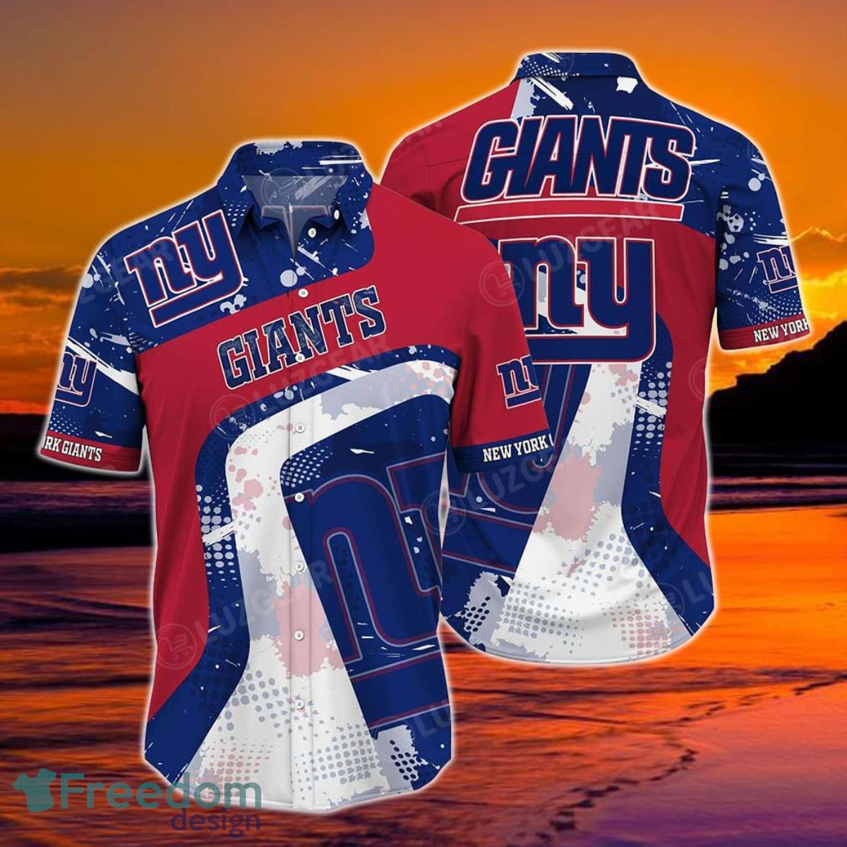 New York Giants NFL Hawaiian shirt Custom Name Summer Gift - Freedomdesign