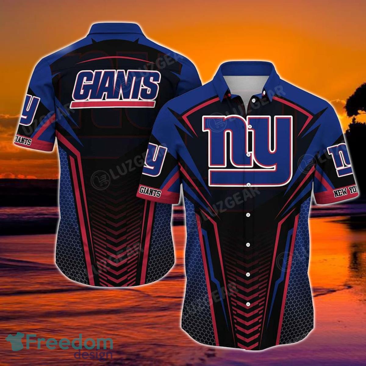 NY Giants Hawaiian Shirt NFL Football Beach Shirt For Summer