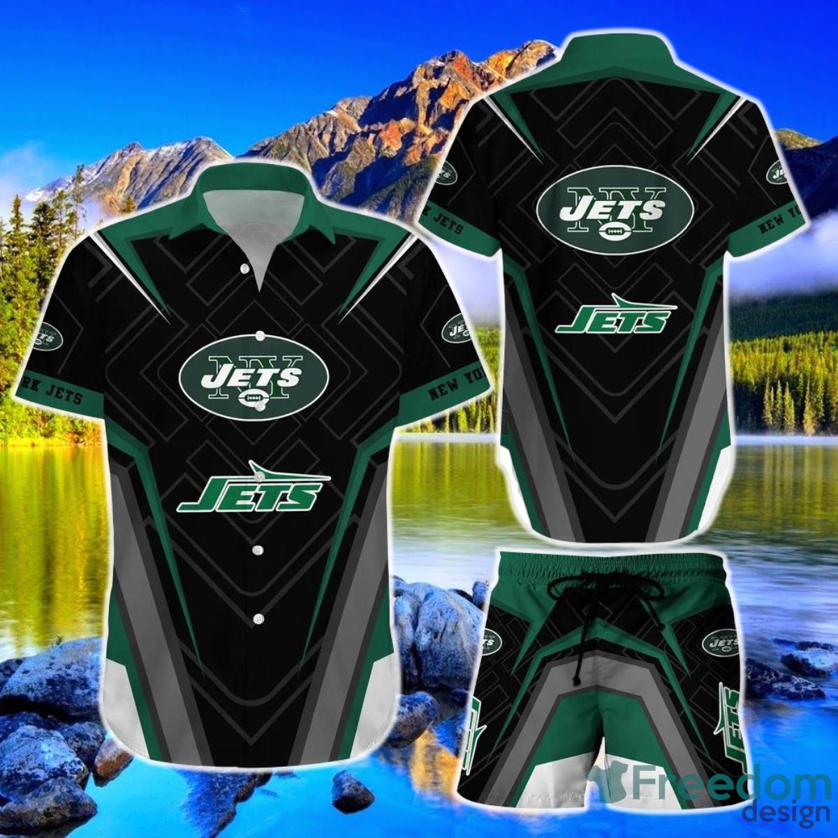 New York Jets NFL Hawaiian Shirt And Short New Summer Button Down Shirt Best Gift For Fans Product Photo 1