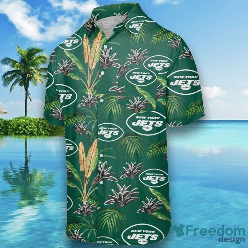 New York Jets NFL Mens Floral Hawaiian Shirt - Freedomdesign