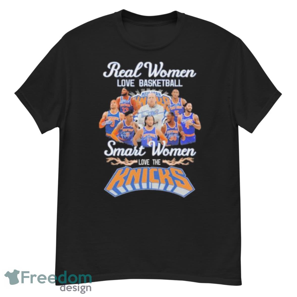 New York Knick Real Women Love Basketball Smart Women 2023 Signatures Shirt - G500 Men’s Classic T-Shirt