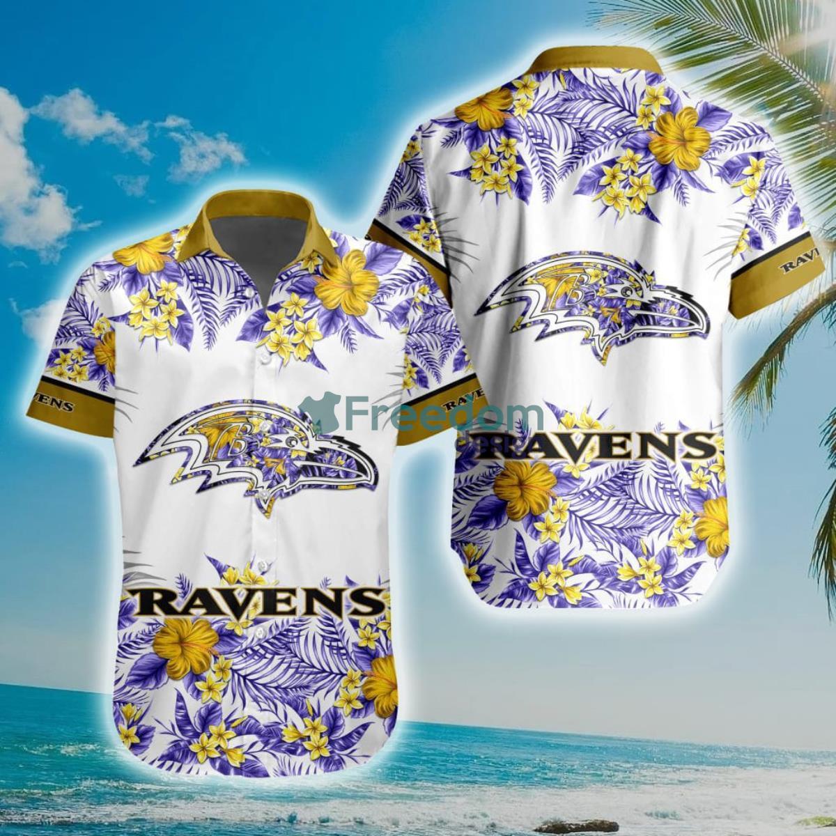 NFL Baltimore Ravens Special Floral Hawaiian Shirt Product Photo 1