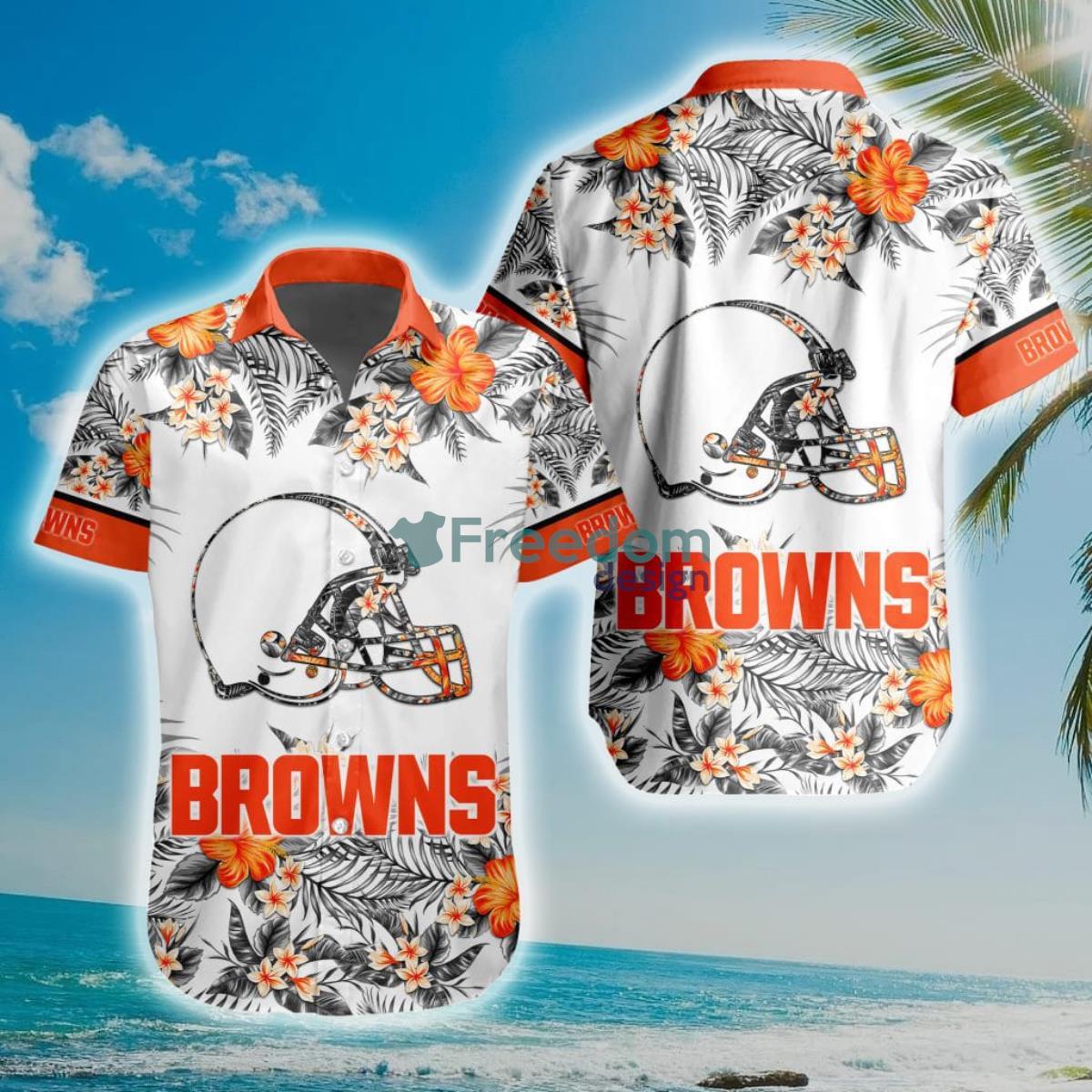 NFL Cleveland Browns Special Floral Hawaiian Shirt Product Photo 1