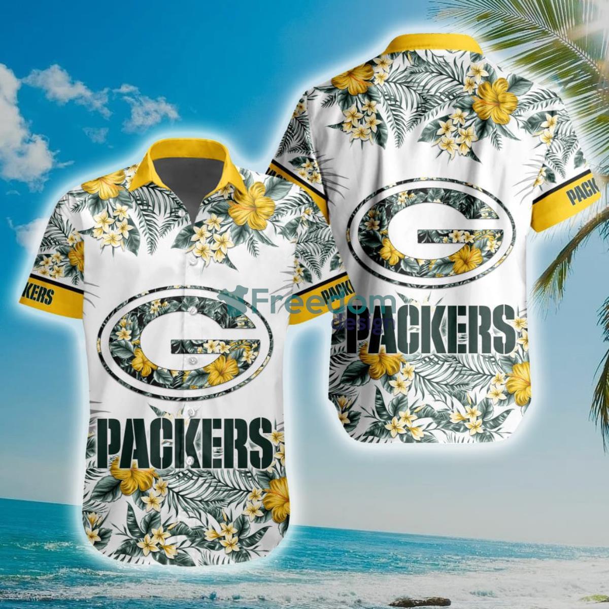 NFL Green Bay Packers Special Floral Hawaiian Shirt Product Photo 1