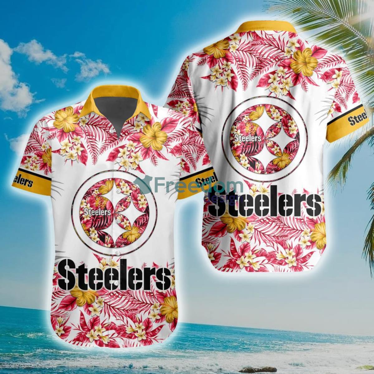 NFL Pittsburgh Steelers Special Floral Hawaiian Shirt Product Photo 1