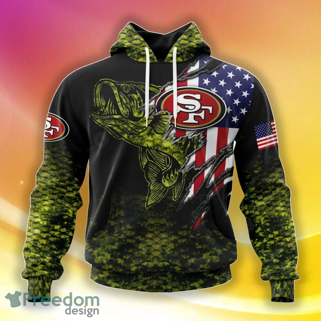 San Francisco 49ers NFL Personalized Your Name Fishing Camo Hoodie