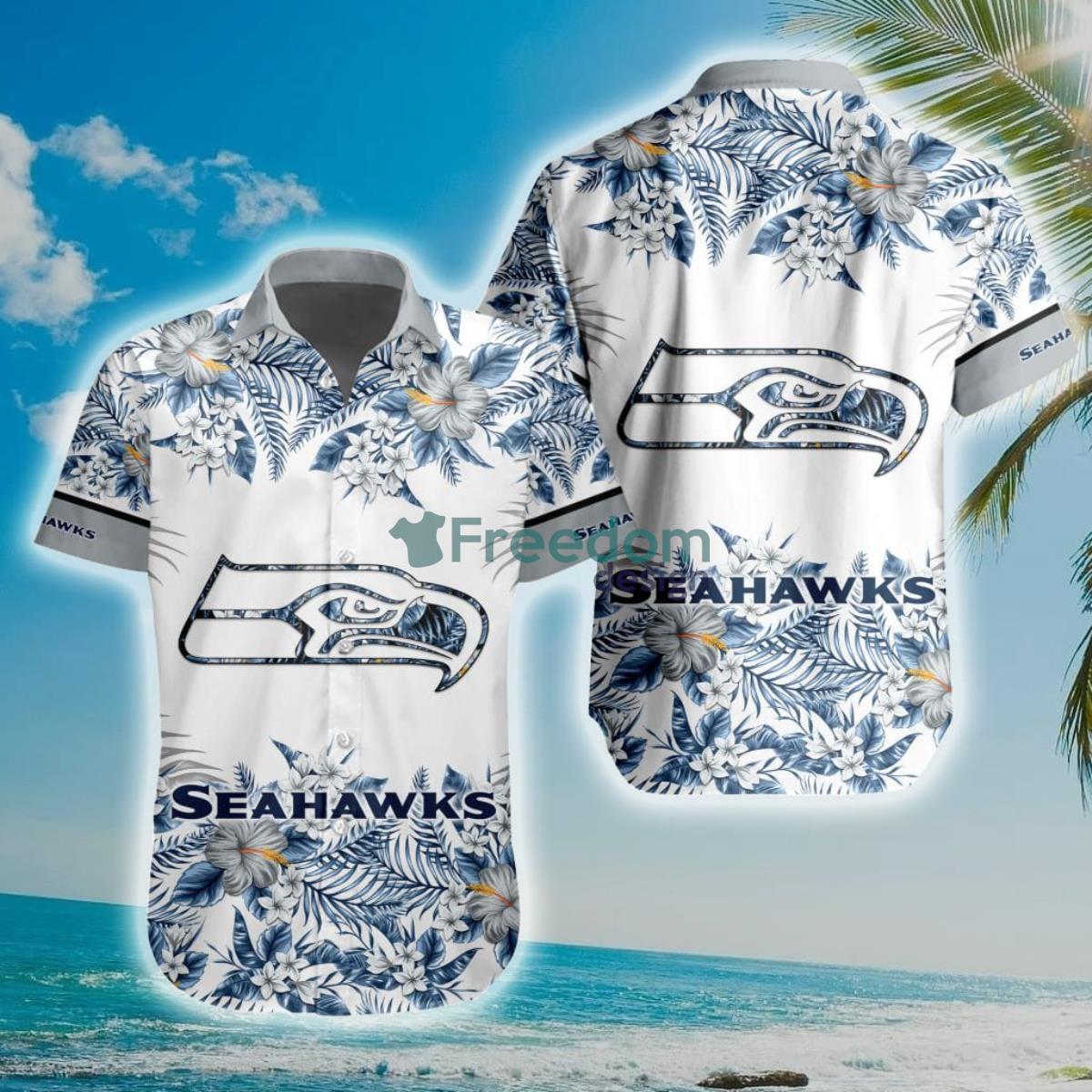 Seattle Seahawks NFL Mens Floral Hawaiian Shirt - Freedomdesign