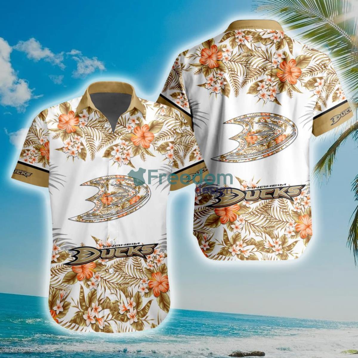 NHL Anaheim Ducks Special Floral Hawaiian Shirt Product Photo 1