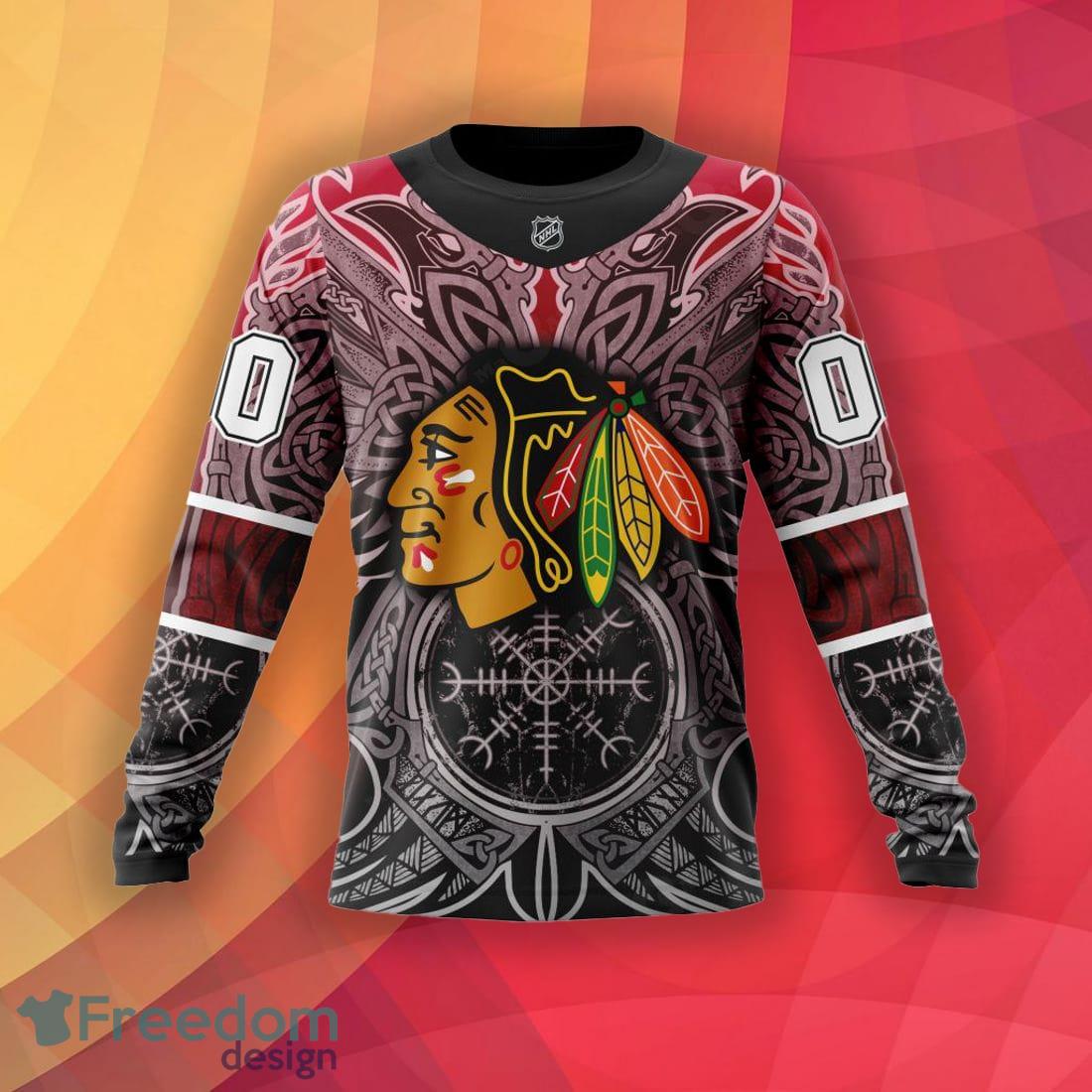 NHL Chicago Blackhawks – Specialized Norse Viking Symbols Hoodie Sweatshirt  3D Printed Custom Number And Name - Freedomdesign