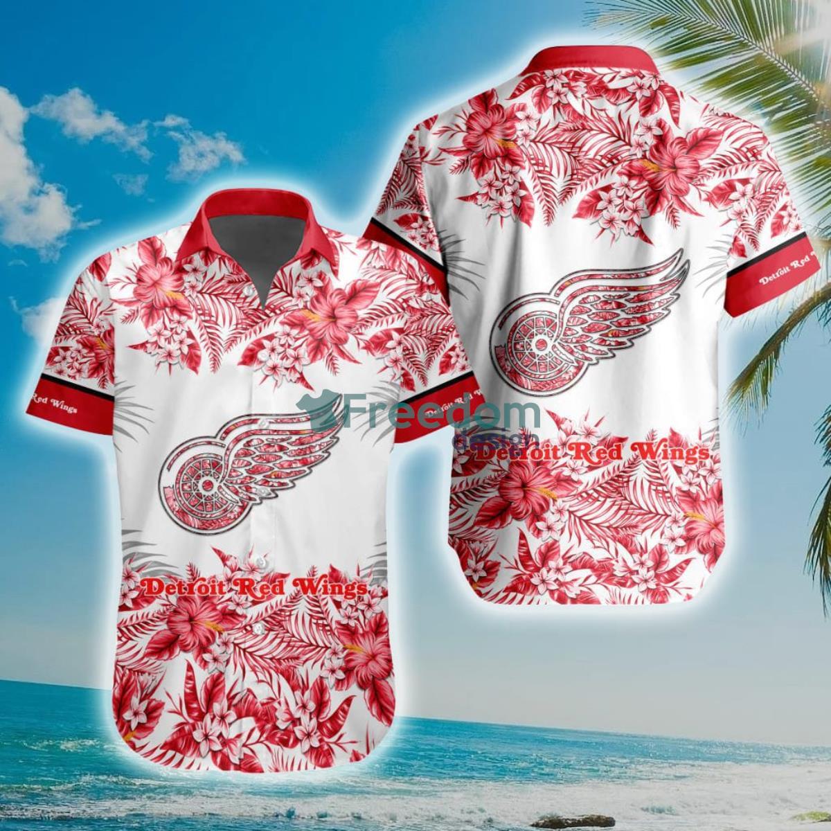 NHL Detroit Red Wings Special Floral Hawaiian Shirt Product Photo 1