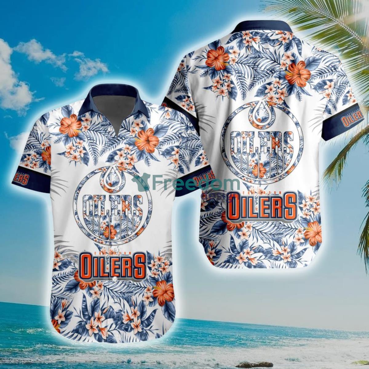 NHL Edmonton Oilers Special Floral Hawaiian Shirt Product Photo 1