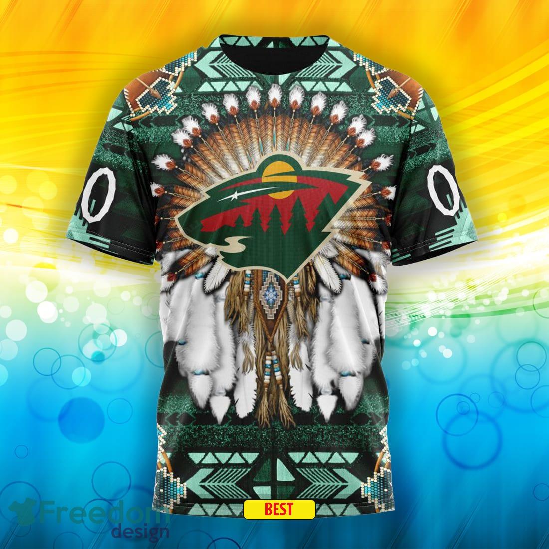NHL Minnesota Wild Special Native Costume Hoodie Sweatshirt 3D Custom  Number And Name - Freedomdesign