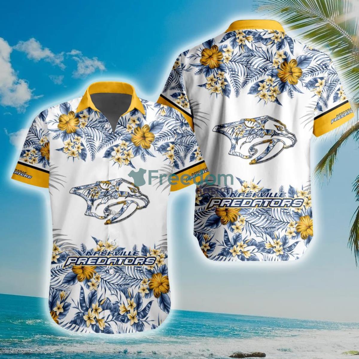 NHL Nashville Predators Special Floral Hawaiian Shirt Product Photo 1