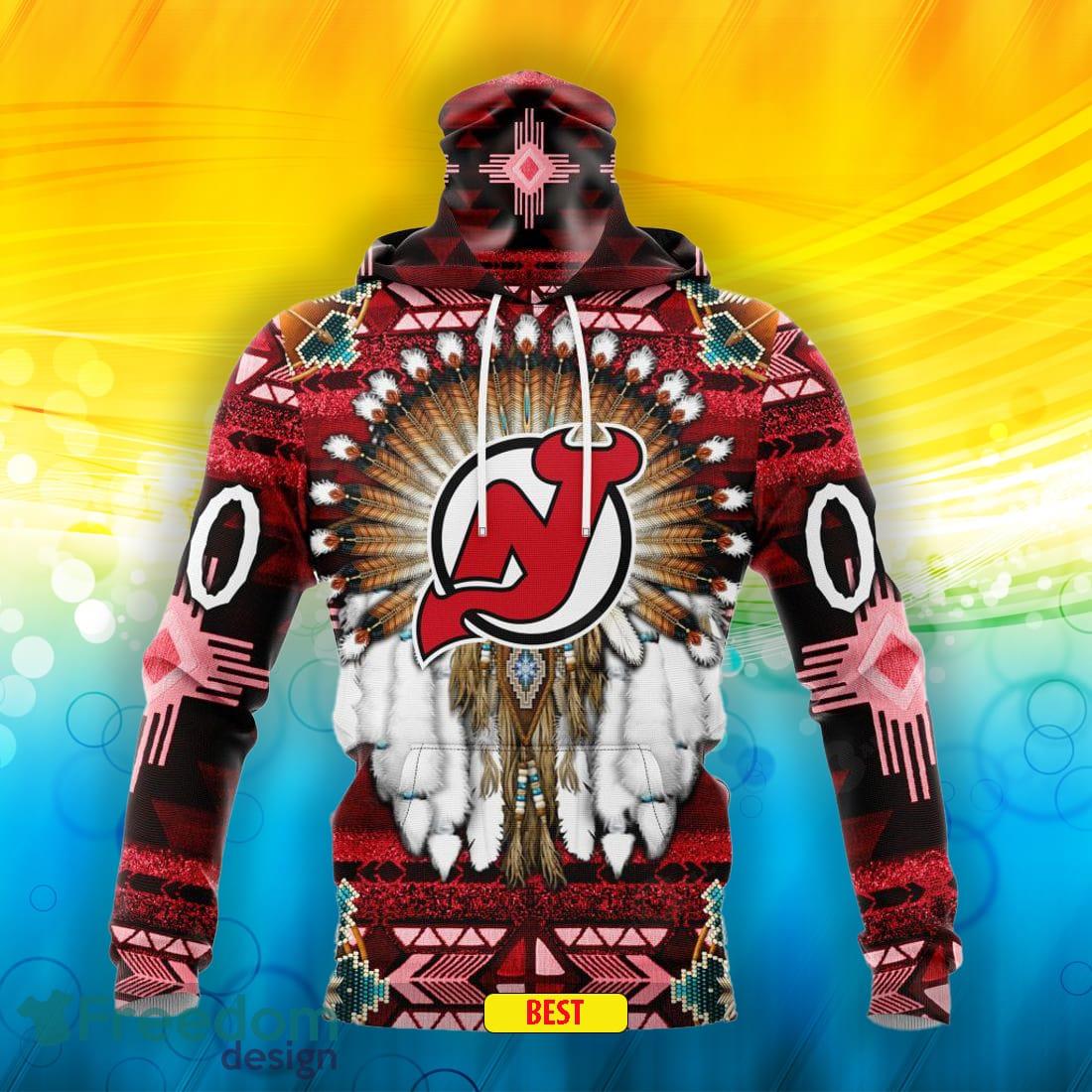 NHL New Jersey Devils Special Native Costume Hoodie Sweatshirt 3D Custom  Number And Name - Freedomdesign