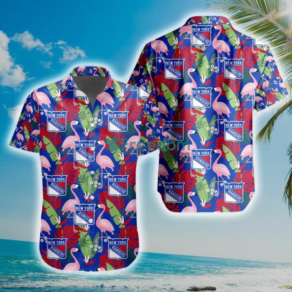 NHL New York Rangers Coconut Pattern Hawaiian Shirt - Freedomdesign