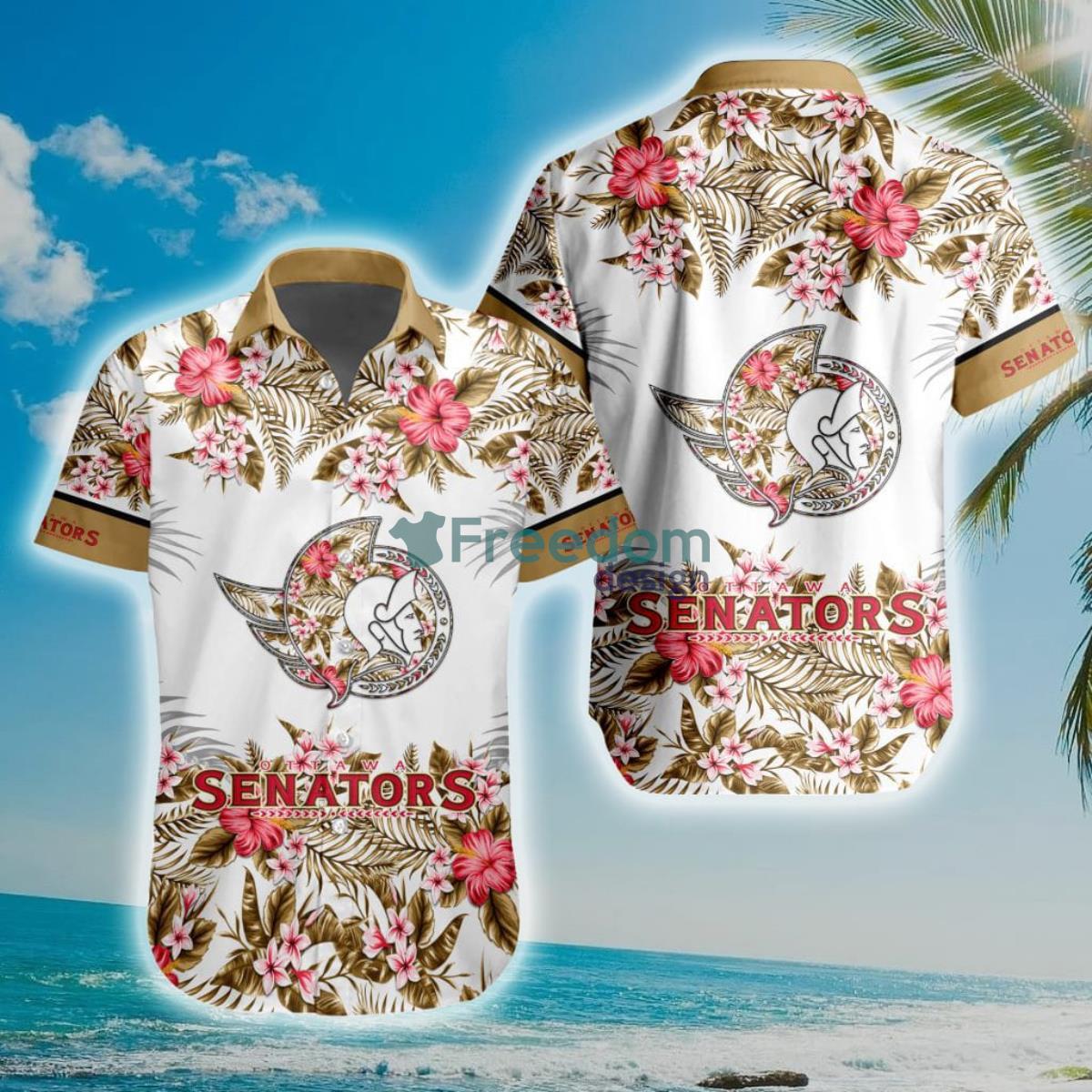 NHL Ottawa Senators Special Floral Hawaiian Shirt Product Photo 1