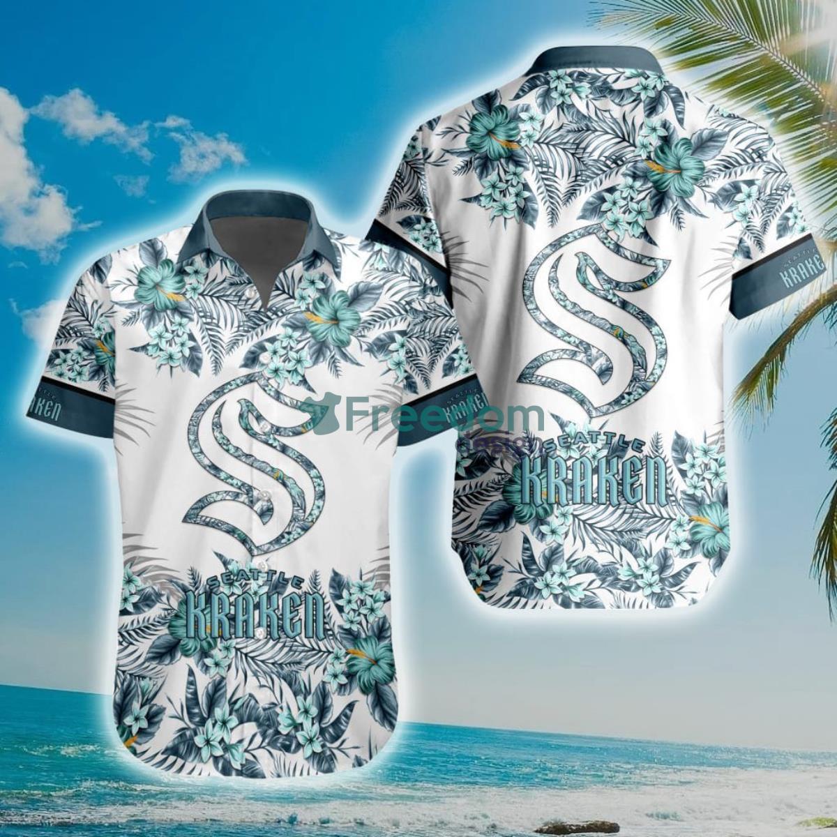 NHL Seattle Kraken Special Floral Hawaiian Shirt Product Photo 1