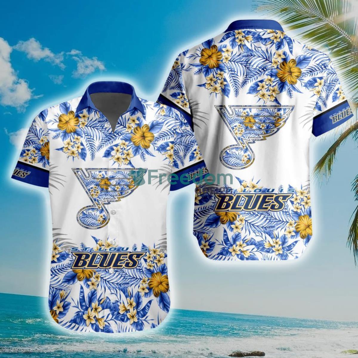 NHL St. Louis Blues Special Floral Hawaiian Shirt Product Photo 1