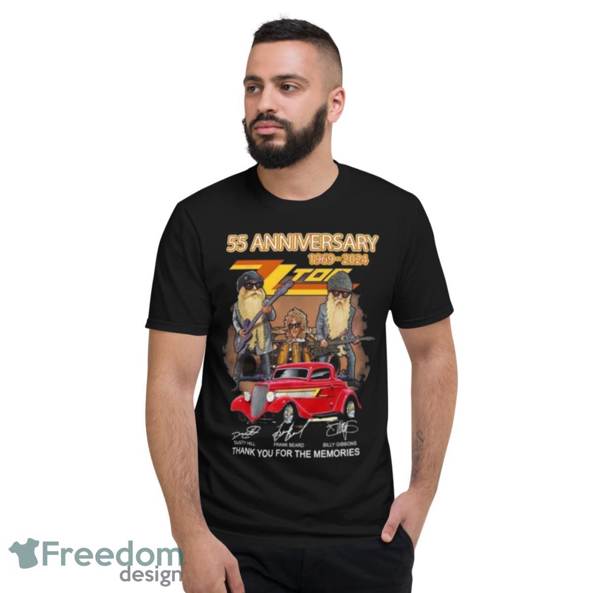 Nice 55th Anniversary 1969 – 2024 ZZ Top Thank You For The Memories Signature Shirt - Short Sleeve T-Shirt