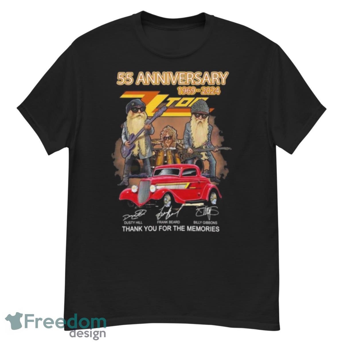 Nice 55th Anniversary 1969 – 2024 ZZ Top Thank You For The Memories Signature Shirt - G500 Men’s Classic T-Shirt