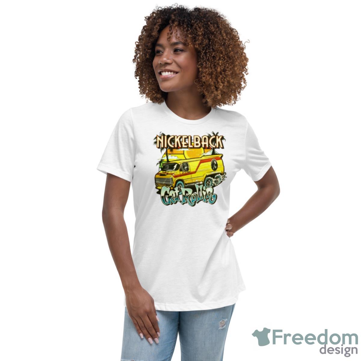 Nickelback Get Rollin Shirt - Womens Relaxed Short Sleeve Jersey Tee Nickelback Get Rollin Shirt - Womens Relaxed Short Sleeve Jersey Tee