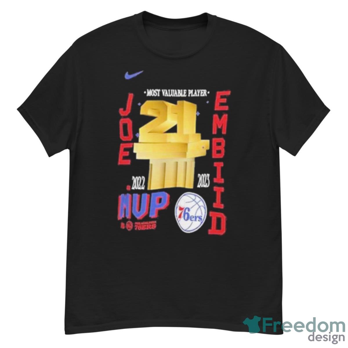 Nike Joel Embiid Black Philadelphia 76ers 2023 NBA MVP T Shirt - G500 Men’s Classic T-Shirt