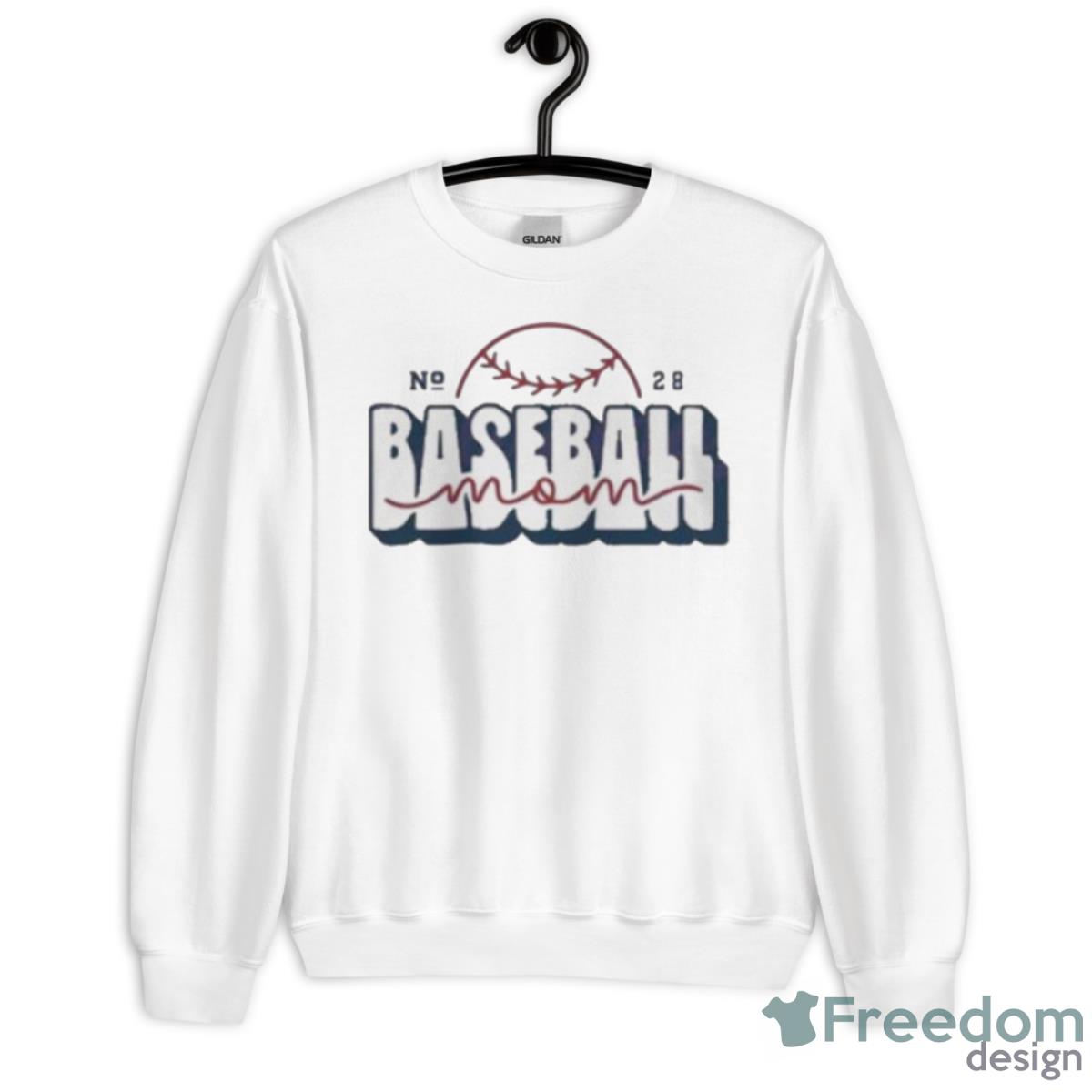 No 28 Retro Baseball Mom Best Shirt - Unisex Heavy Blend Crewneck Sweatshirt