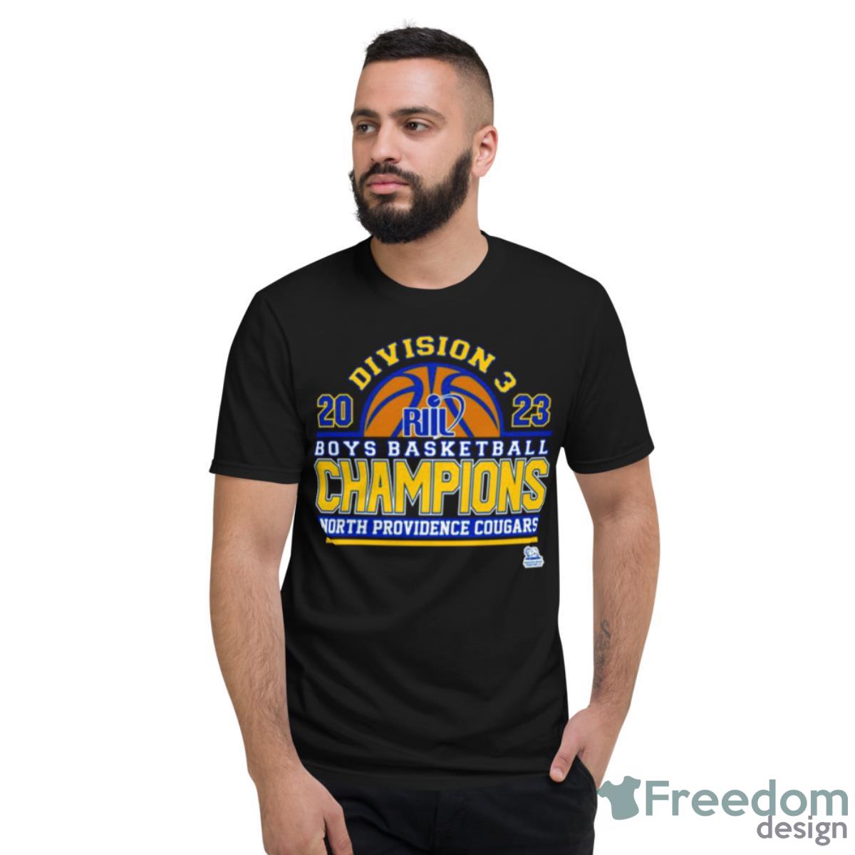 North Providence Cougars 2023 Division 3 Boys Basketball Champions T Shirt - Short Sleeve T-Shirt