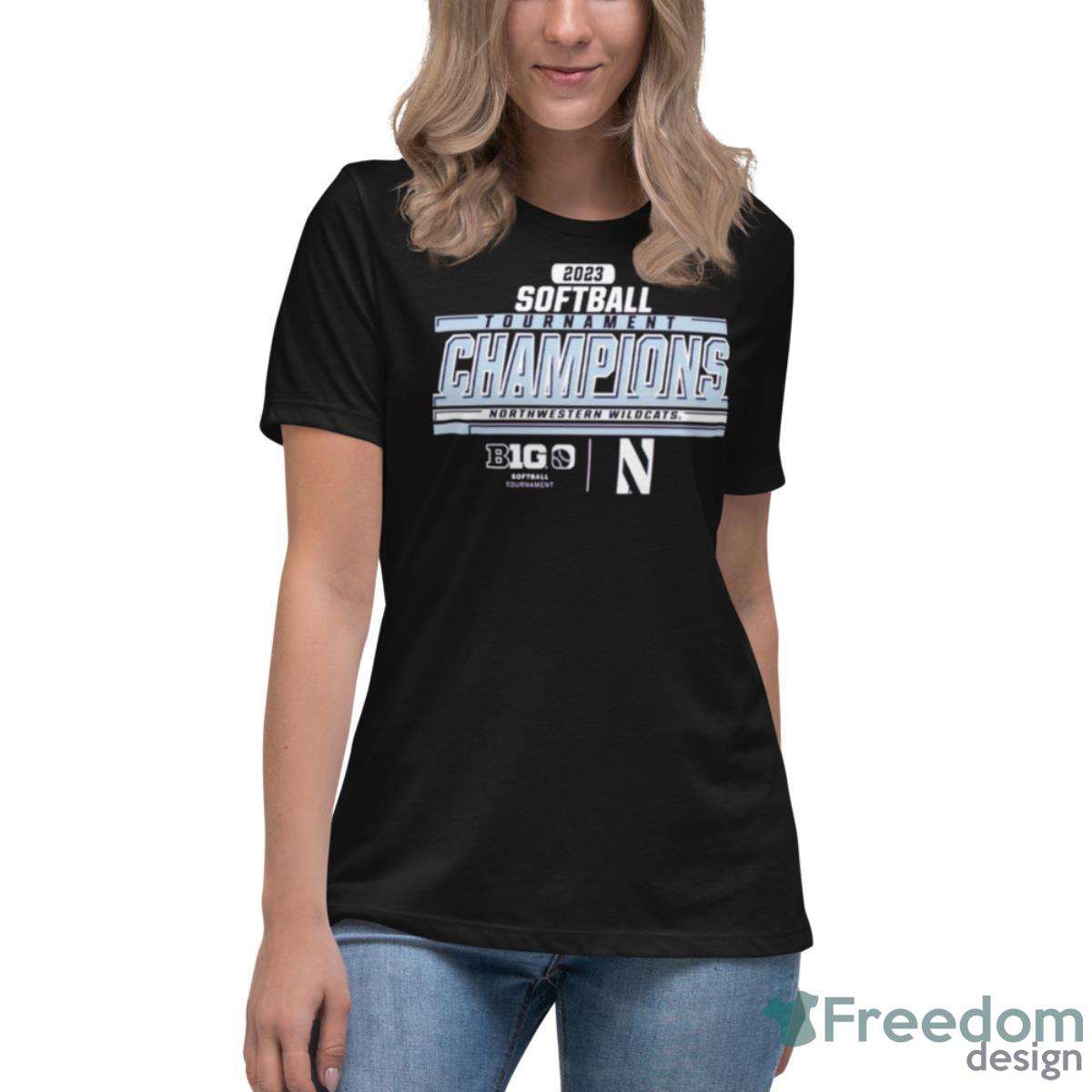 Northwestern Wildcats NCAA Big Ten Softball Conference Tournament Champions 2023 Shirt - Womens Relaxed Short Sleeve Jersey Tee Northwestern Wildcats NCAA Big Ten Softball Conference Tournament Champions 2023 Shirt - Womens Relaxed Short Sleeve Jersey Tee