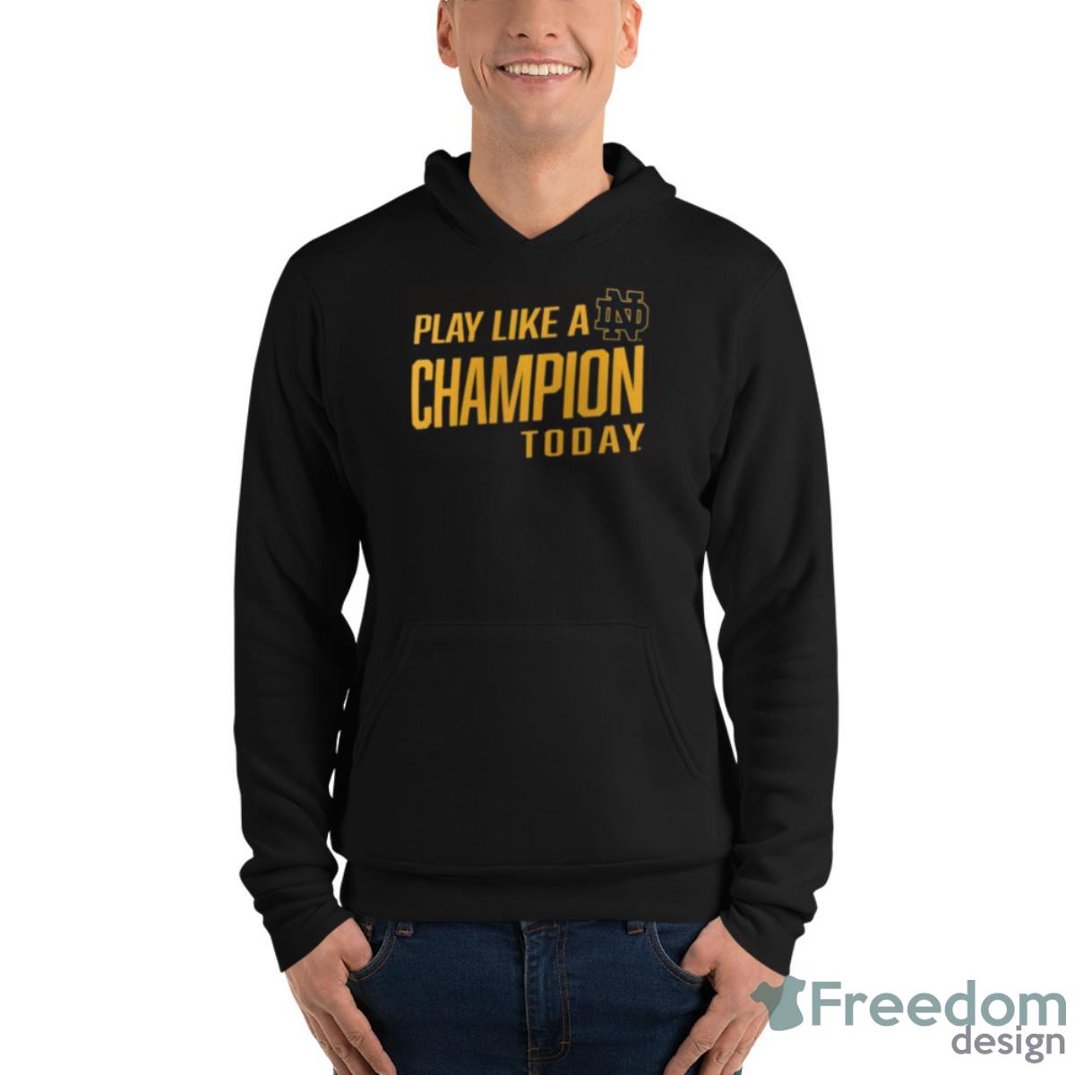 Notre Dame Fighting Irish Play Like A Champion To Day 2023 T Shirt image Notre Dame Fighting Irish Play Like A Champion To Day 2023 T Shirt - Unisex Fleece Pullover Hoodie