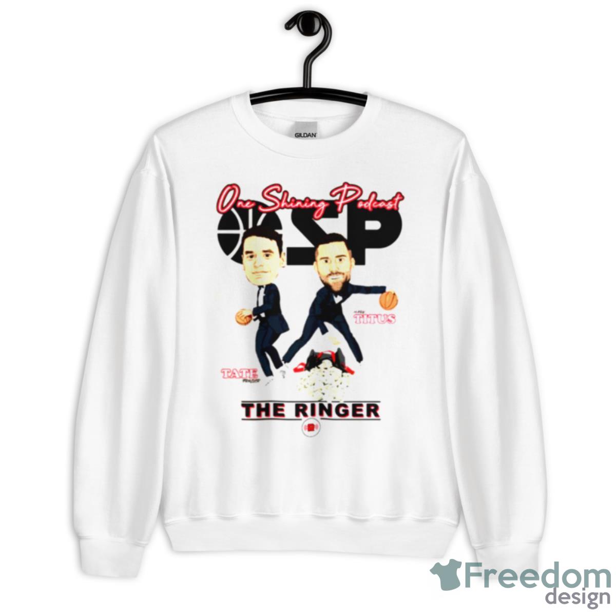 One Shining Podcast Caricature The Ringer Shirt - Unisex Heavy Blend Crewneck Sweatshirt