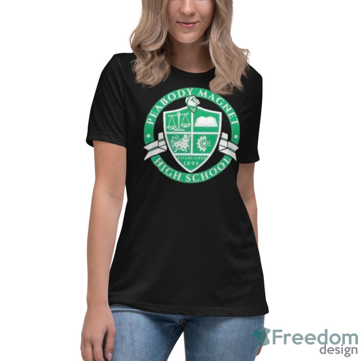 Peabody Magnet High School Established 1895 Logo Shirt - Womens Relaxed Short Sleeve Jersey Tee Peabody Magnet High School Established 1895 Logo Shirt - Womens Relaxed Short Sleeve Jersey Tee