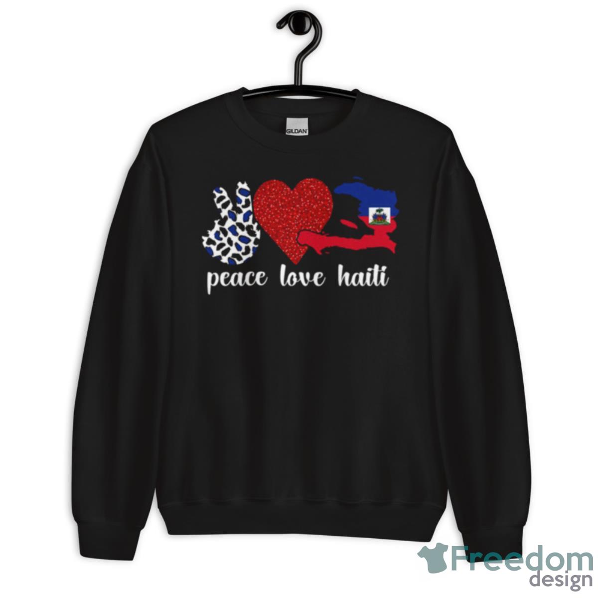 Peace Love Haiti Flag Haitian Heritage Shirt