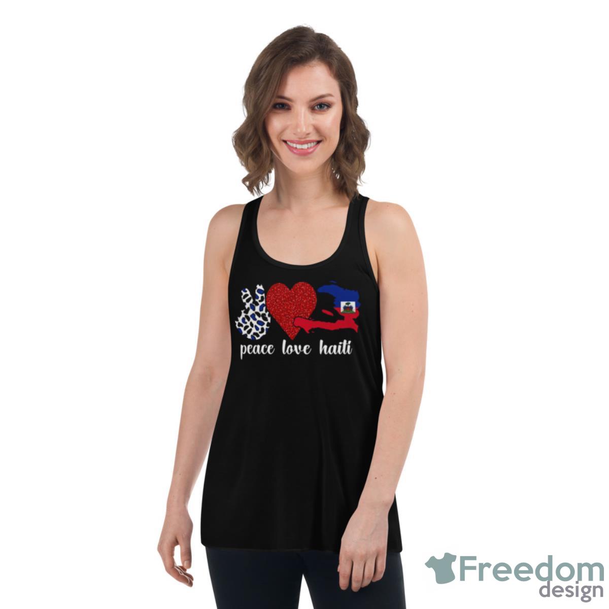 Peace Love Haiti Flag Haitian Heritage Shirt