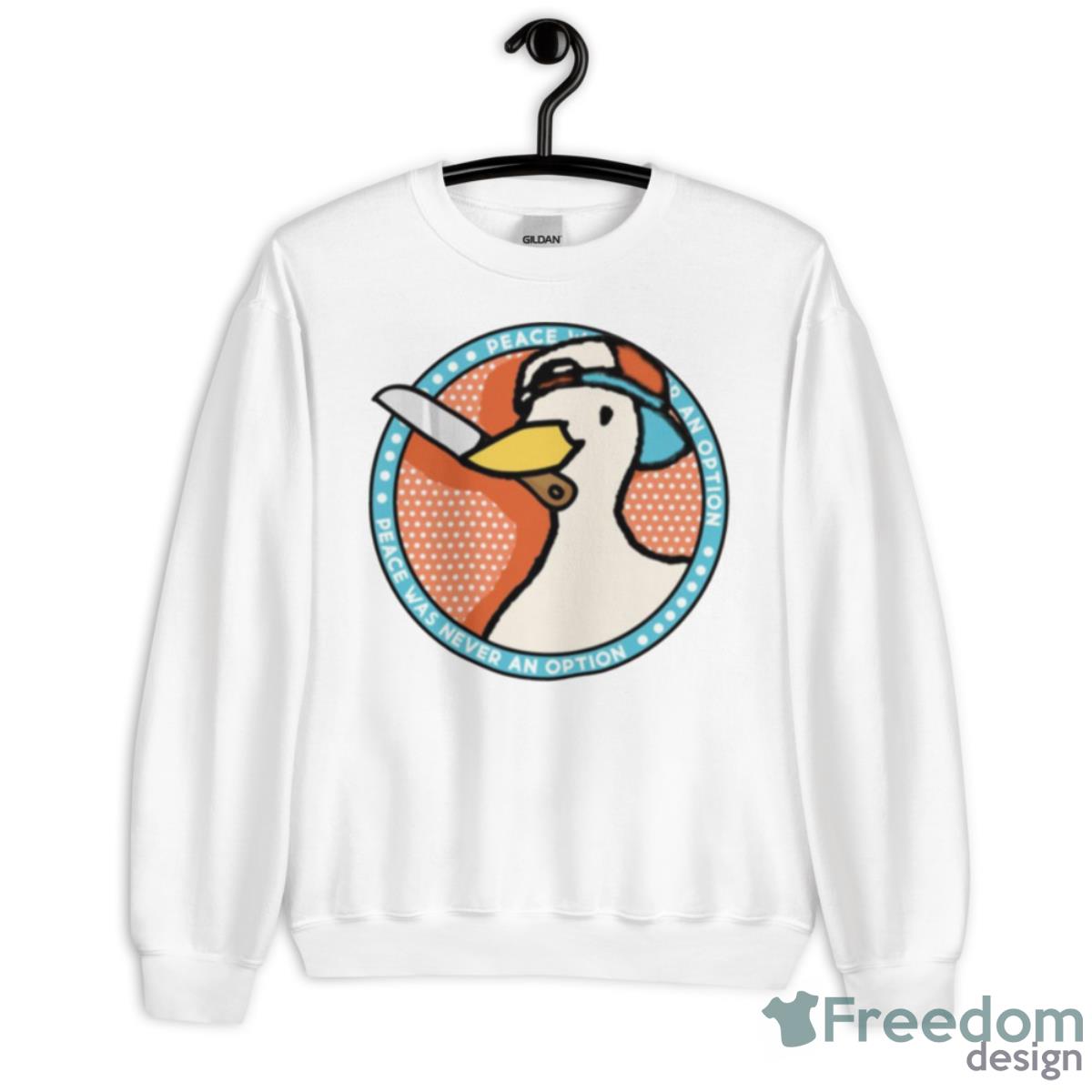 Peace Was Never An Option Subaru’s Duck Hololive Shirt - Unisex Heavy Blend Crewneck Sweatshirt