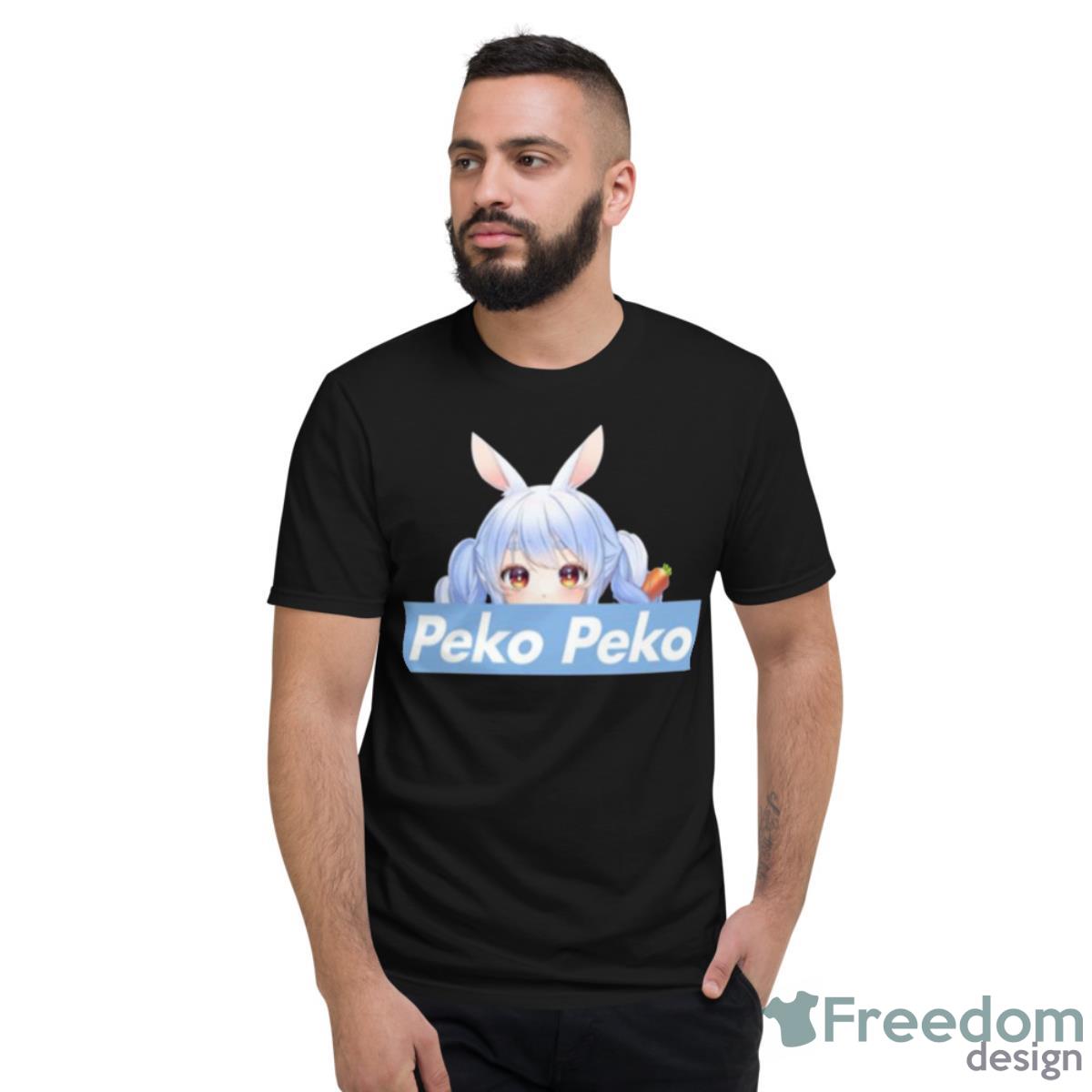 Peko Peko Peeker Holomyth Bunny Hare Girl Hololive Usada Pekora Shirt - Short Sleeve T-Shirt